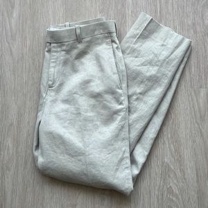 Michael Kors Beige Linen Work Trouser Pants